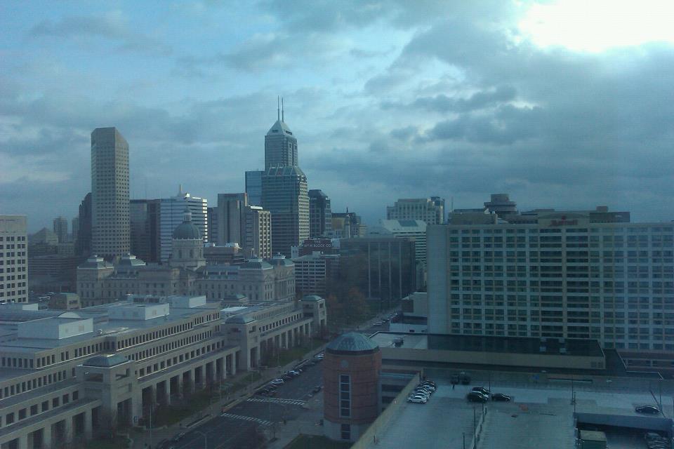 View from my hotel of the Indianapolis skyline
