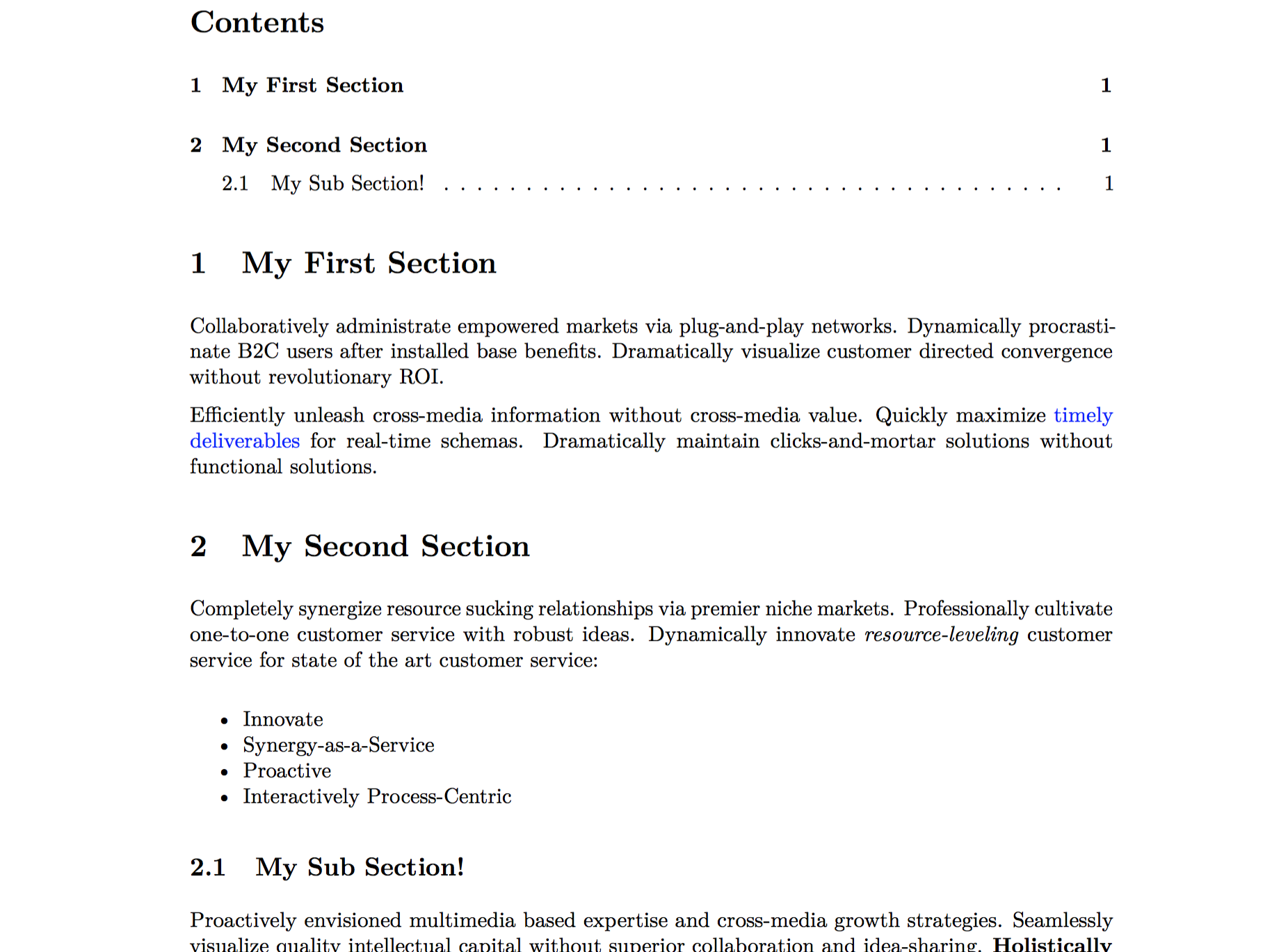 Screenshot of resultant PDF file