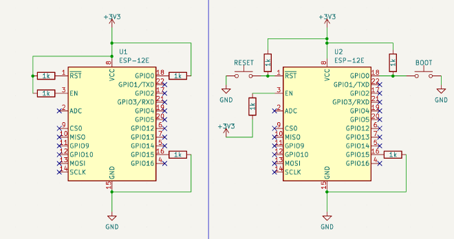 Circuits to boot the ESP-12E