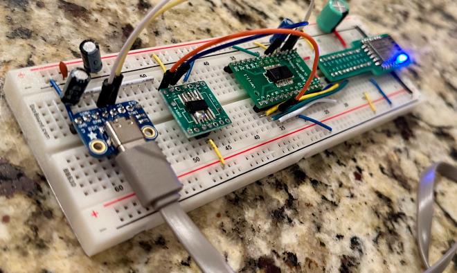 Breadboard prototype of the dev board