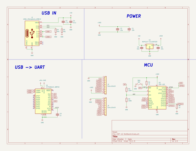 Schematic as seen inside KiCAD